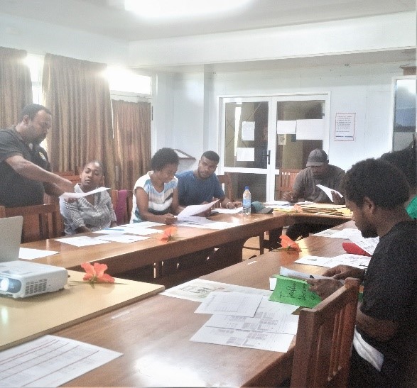 Data Collection Team at a training with GW PWD RMS Officer