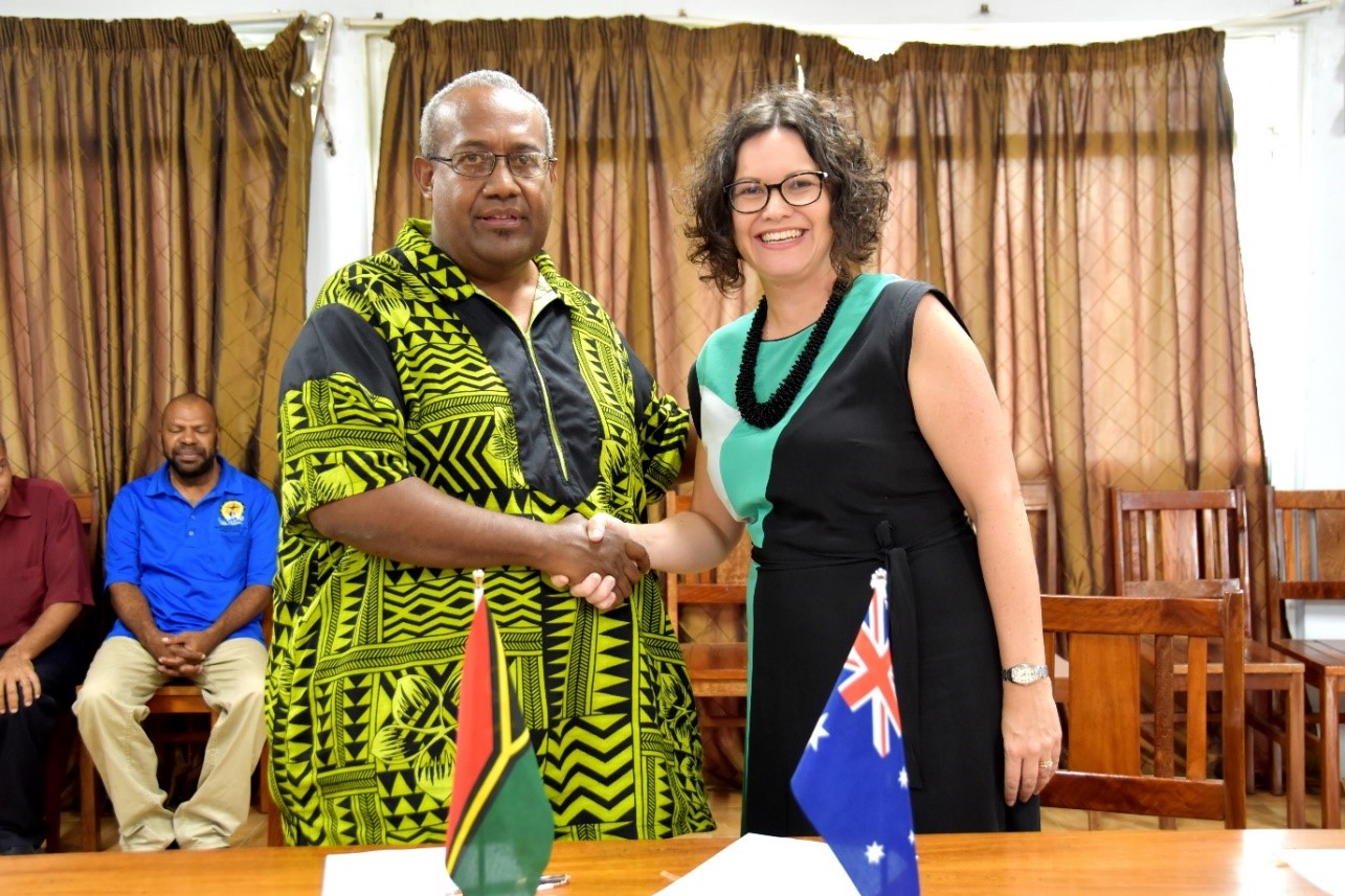 Hon. Jay Ngwele MIPU Minister Australias High Commissioner to Vanuatu Her Excellency Sarah deZoeten